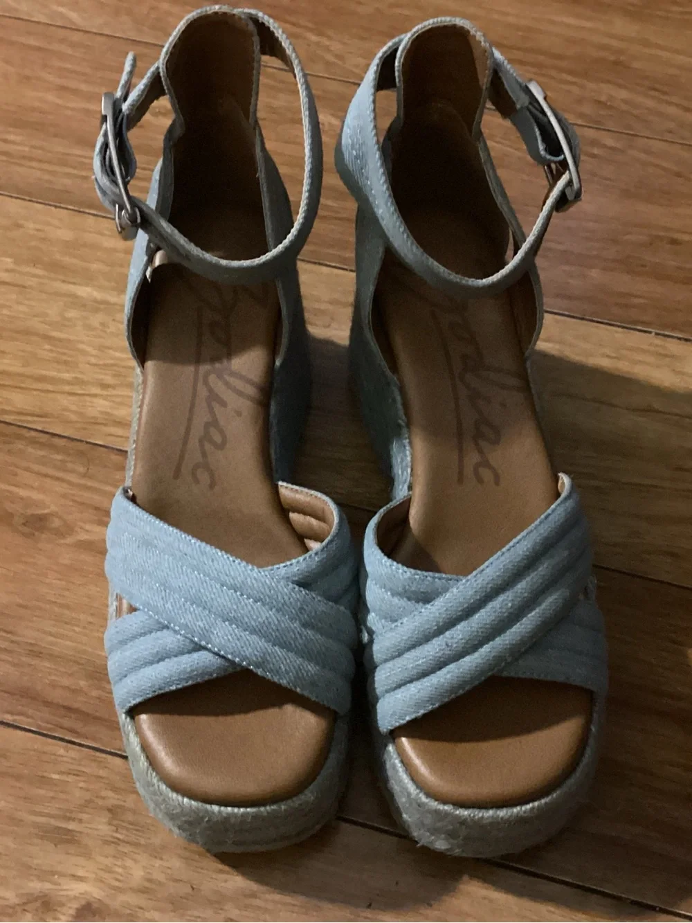 Women’s Zodiac Wedge Espadrille Sandal Lt. Denim Blue  Size 6 NEW
